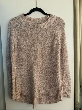 LOFT Marled Cream/Blush Sweater - Crew Neck